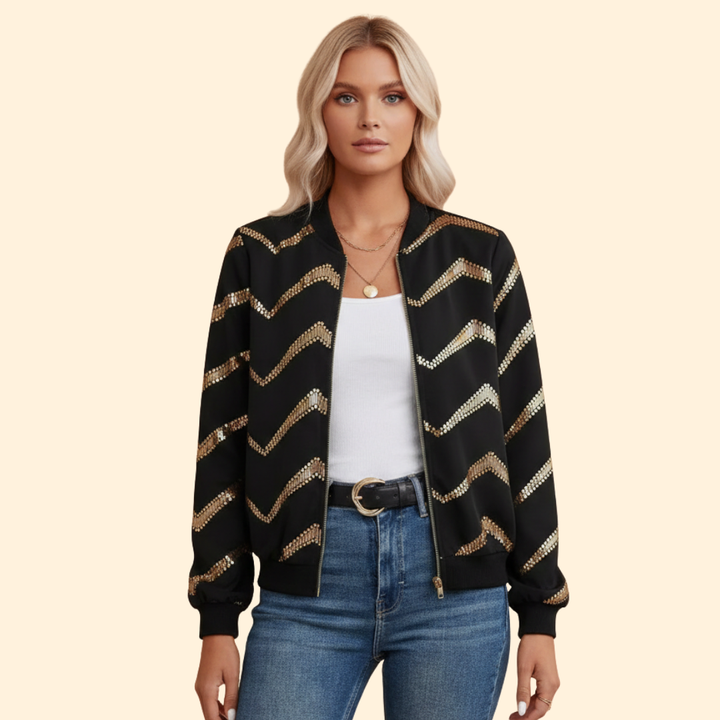 Women’s Gilded Chevron Bomber Jacket