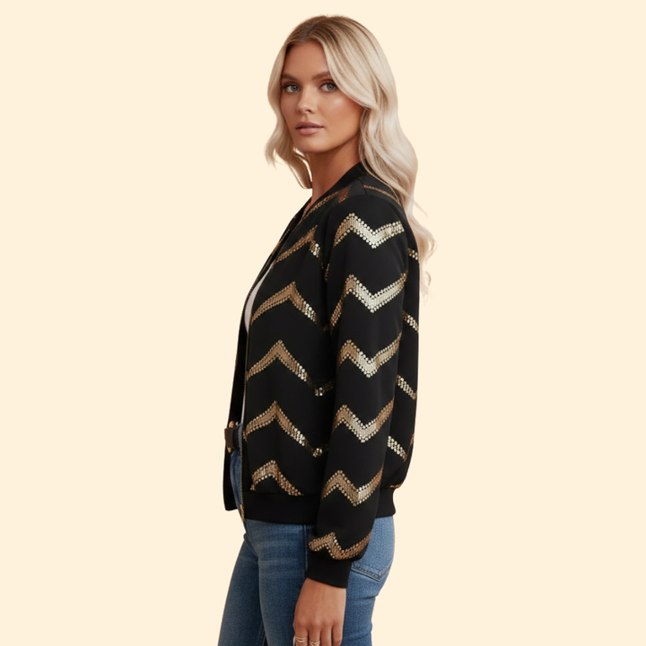 Women’s Gilded Chevron Bomber Jacket