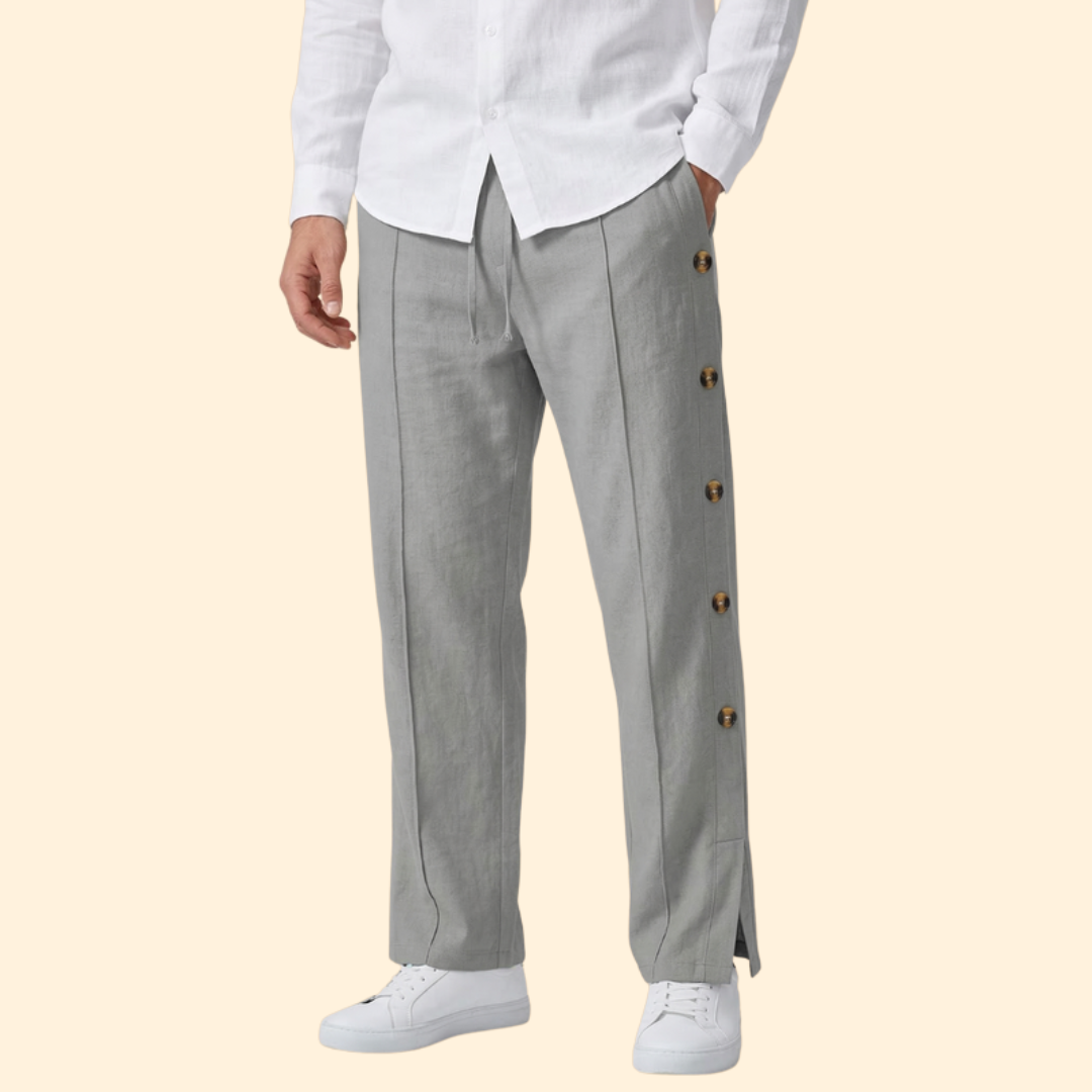 Men's Button-Side Casual Trousers