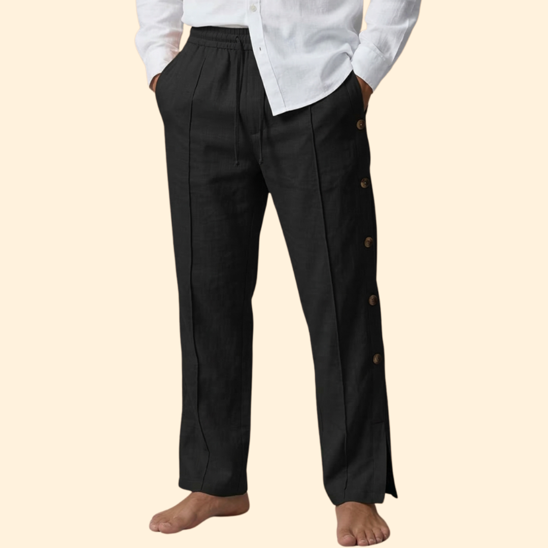 Men's Button-Side Casual Trousers