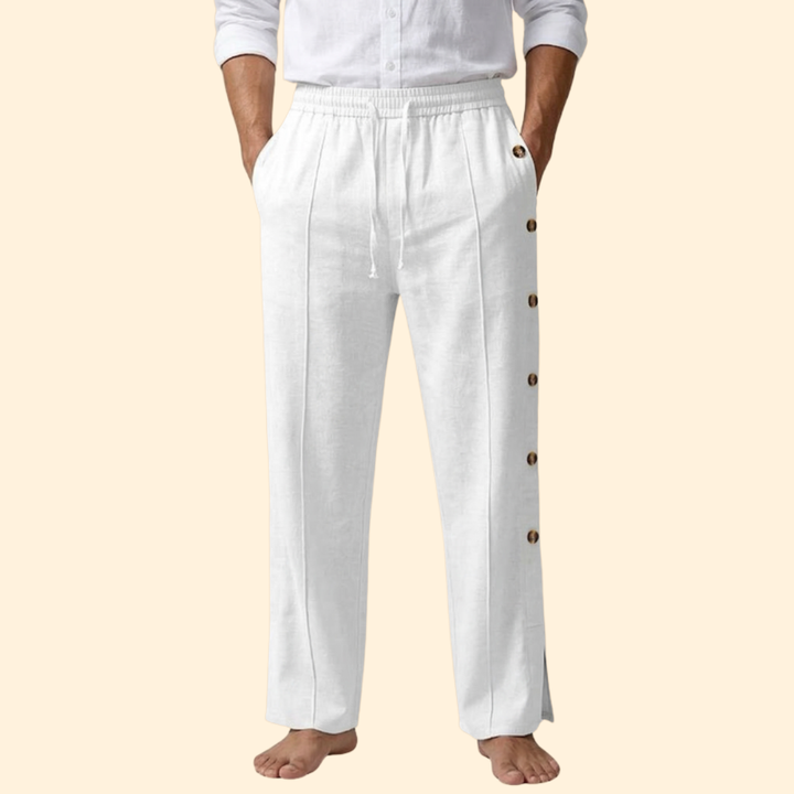 Men's Button-Side Casual Trousers