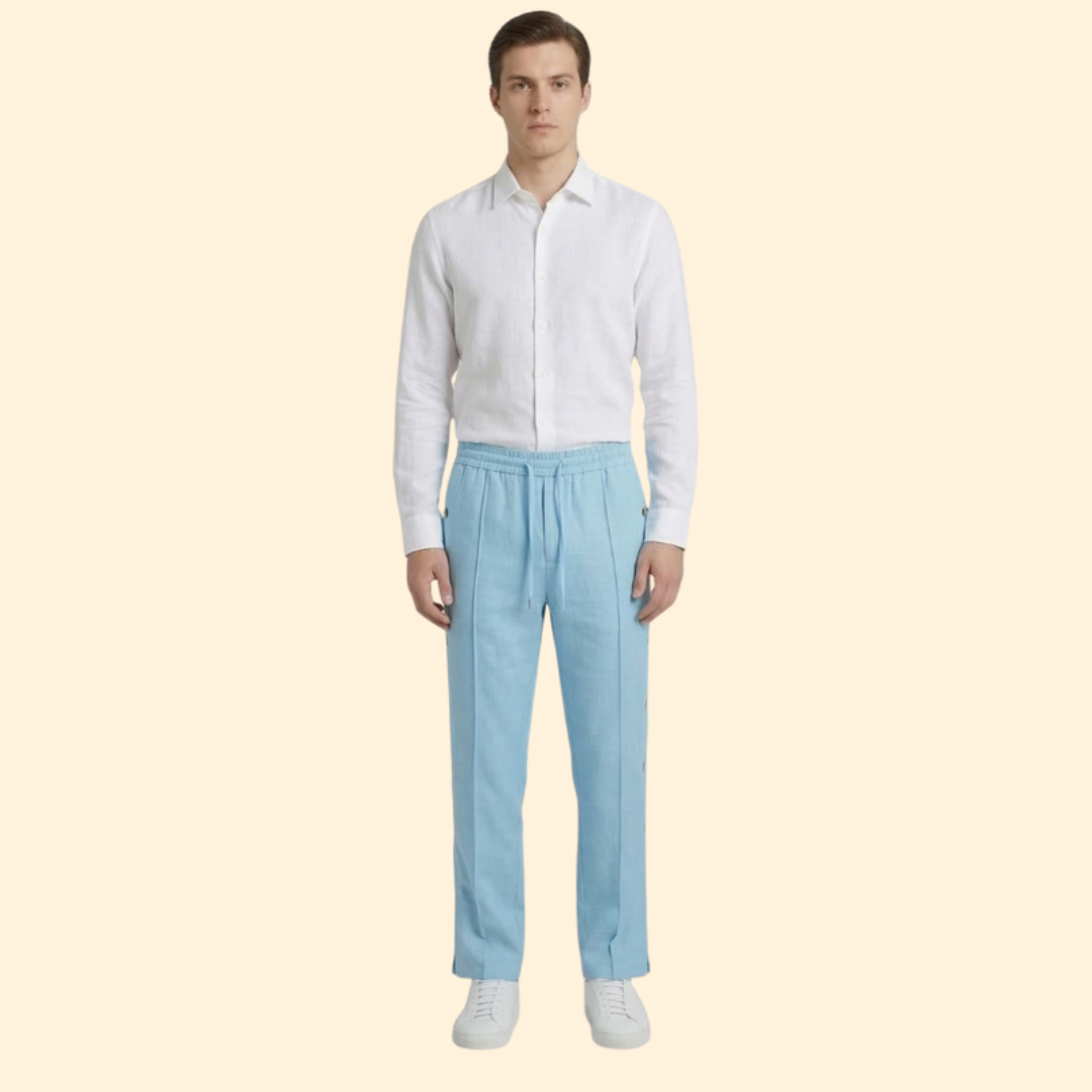 Men's Button-Side Casual Trousers