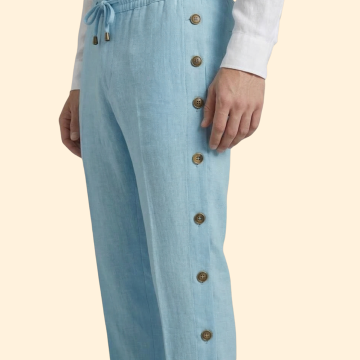 Men's Button-Side Casual Trousers