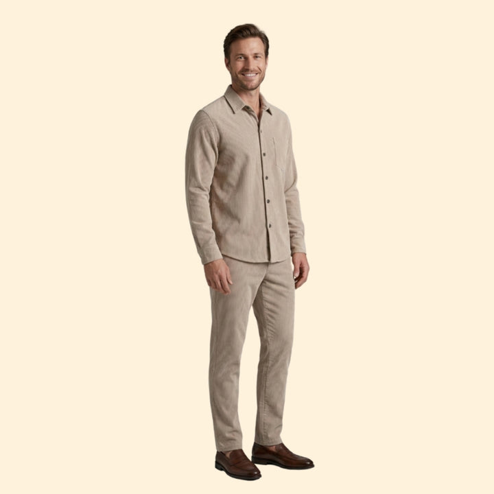Men's Casual Button-Up Set