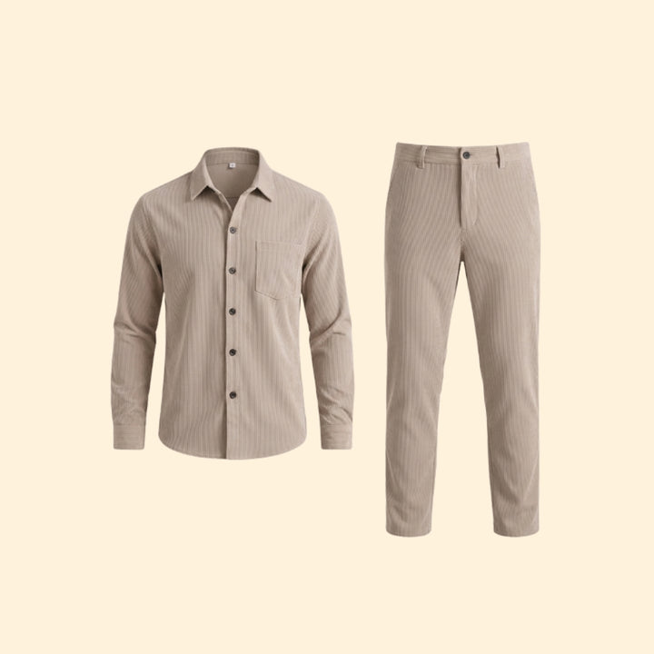 Men's Casual Button-Up Set