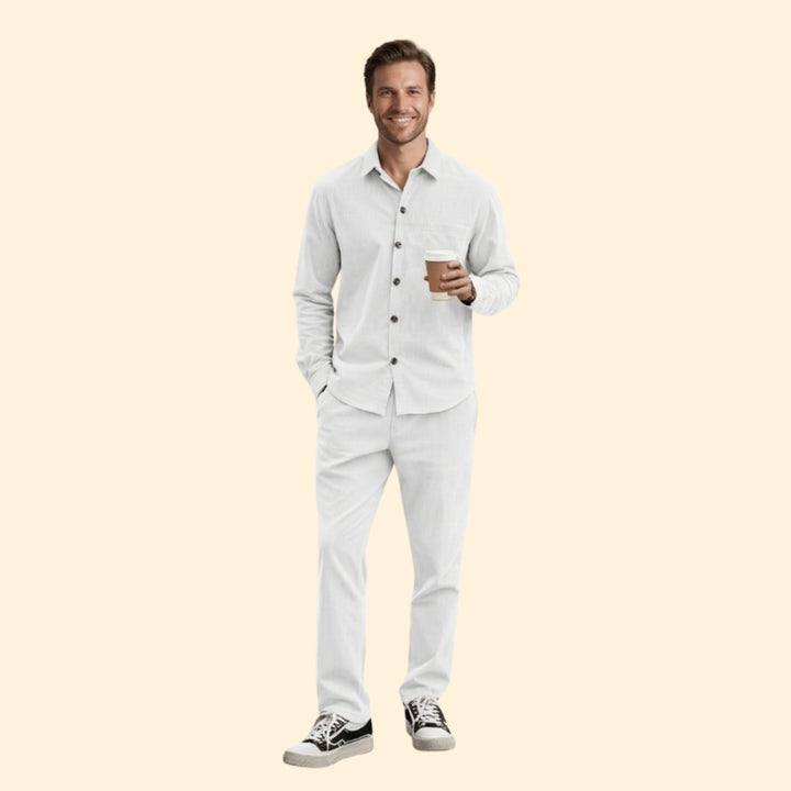 Men's Casual Button-Up Set