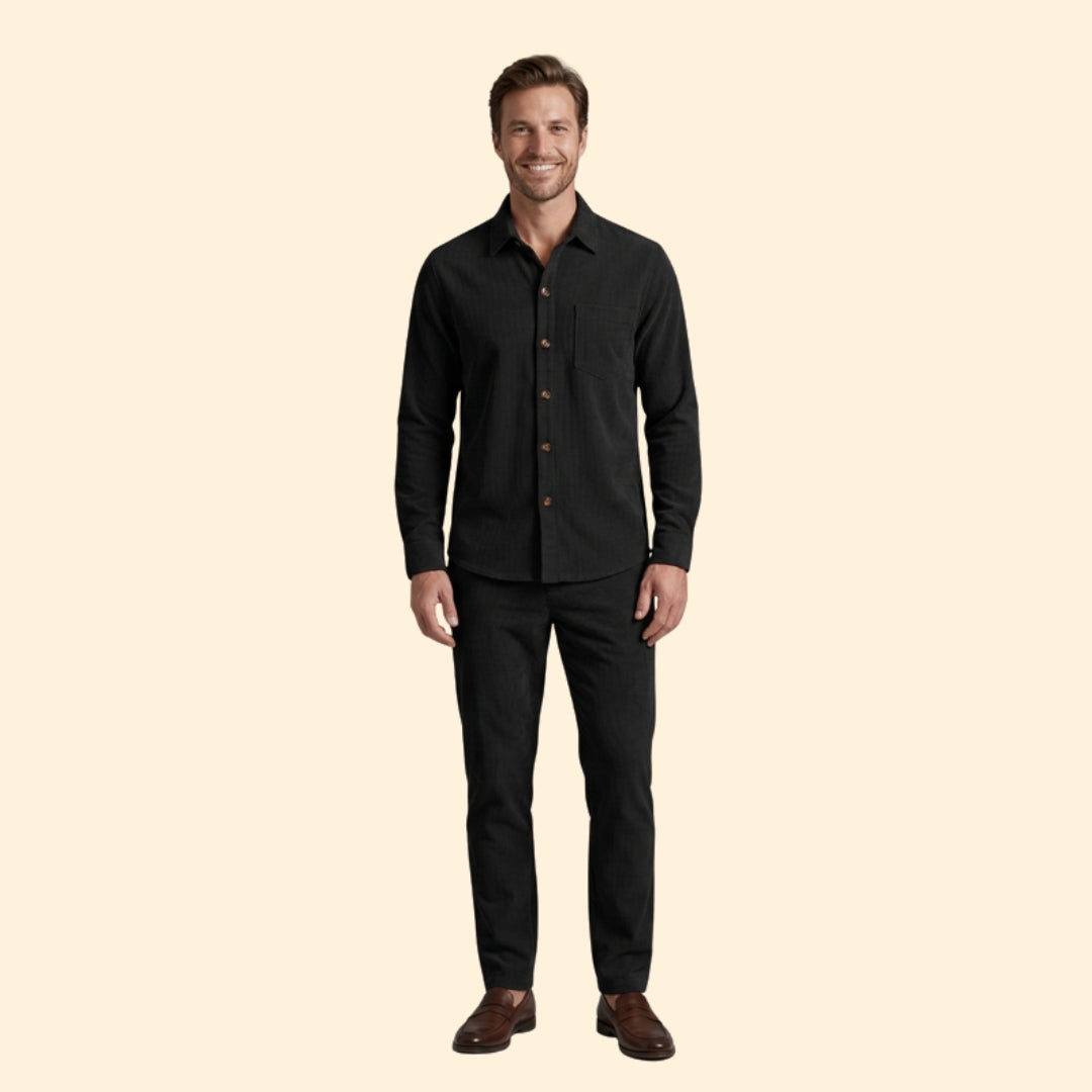 Men's Casual Button-Up Set