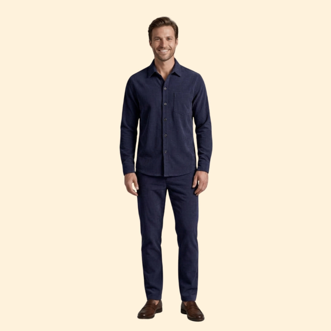 Men's Casual Button-Up Set