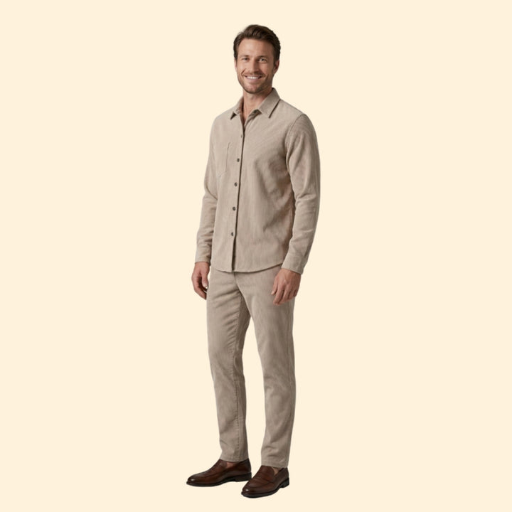 Men's Casual Button-Up Set
