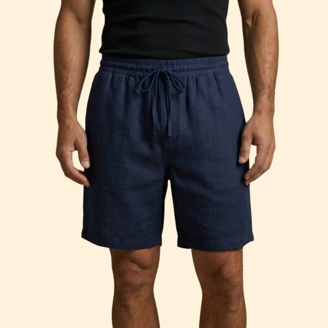 Men's Casual Drawstring Linen Shorts