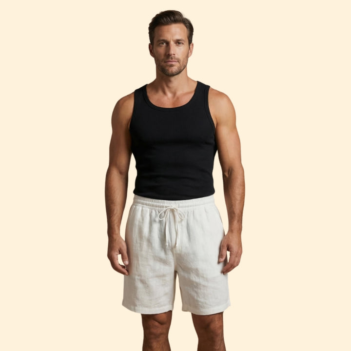 Men's Casual Drawstring Linen Shorts
