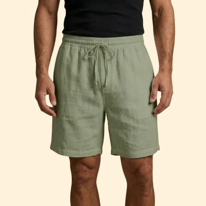 Men's Casual Drawstring Linen Shorts