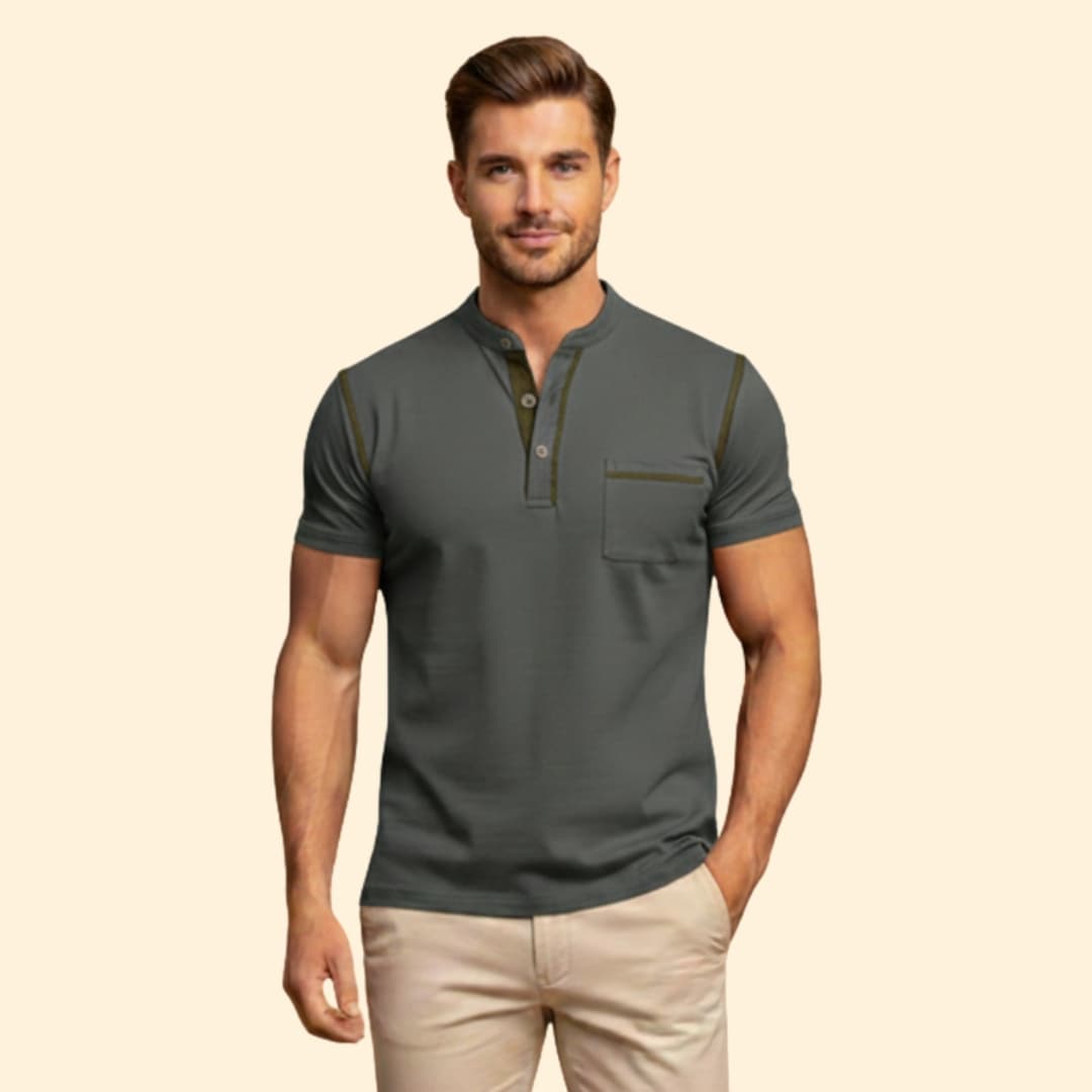 Men's Casual Henley Shirt