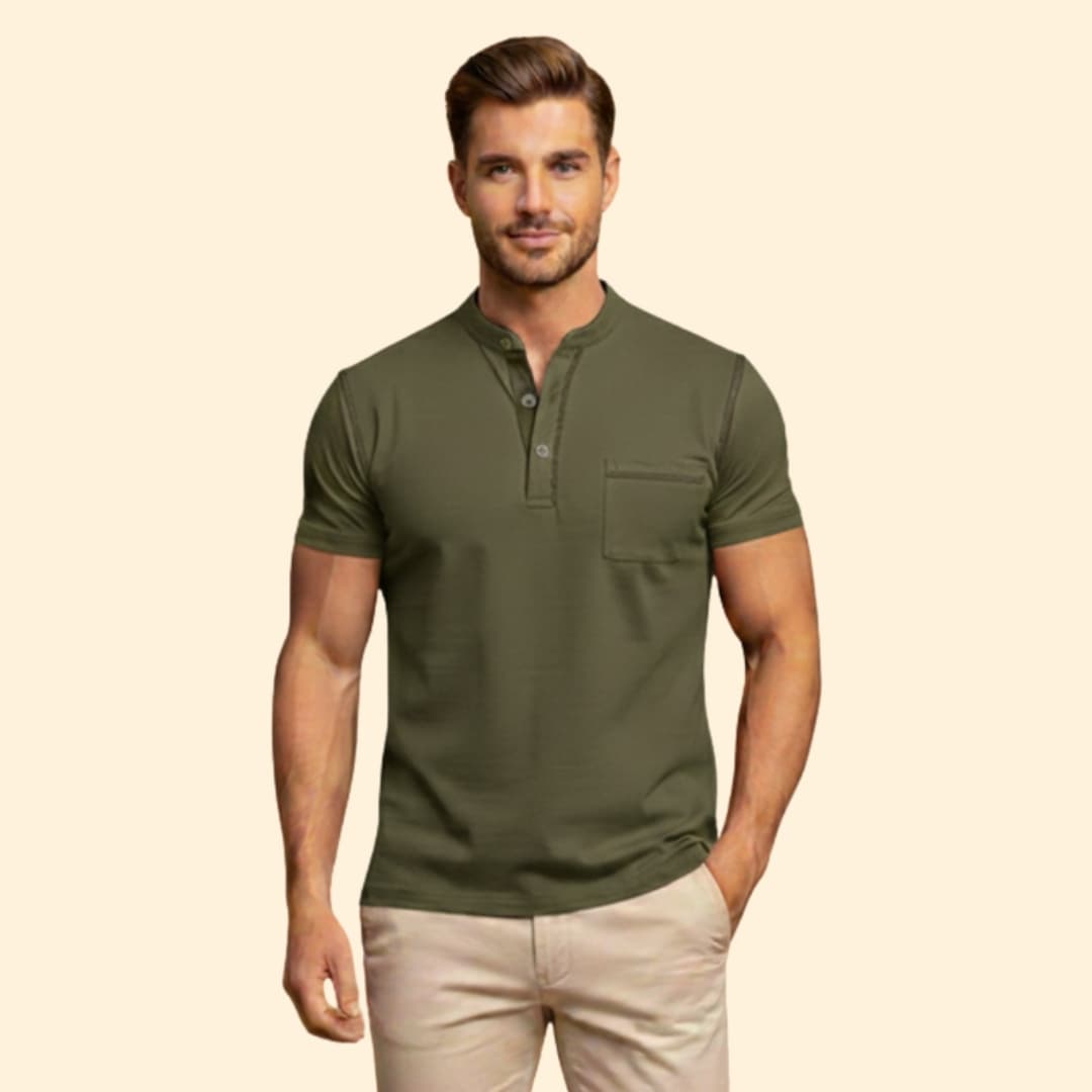 Men's Casual Henley Shirt