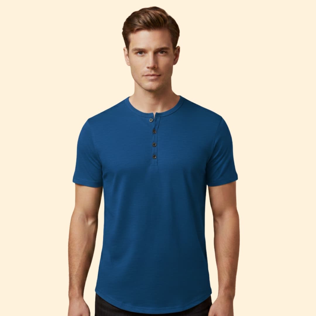 Men's Casual Henley Top