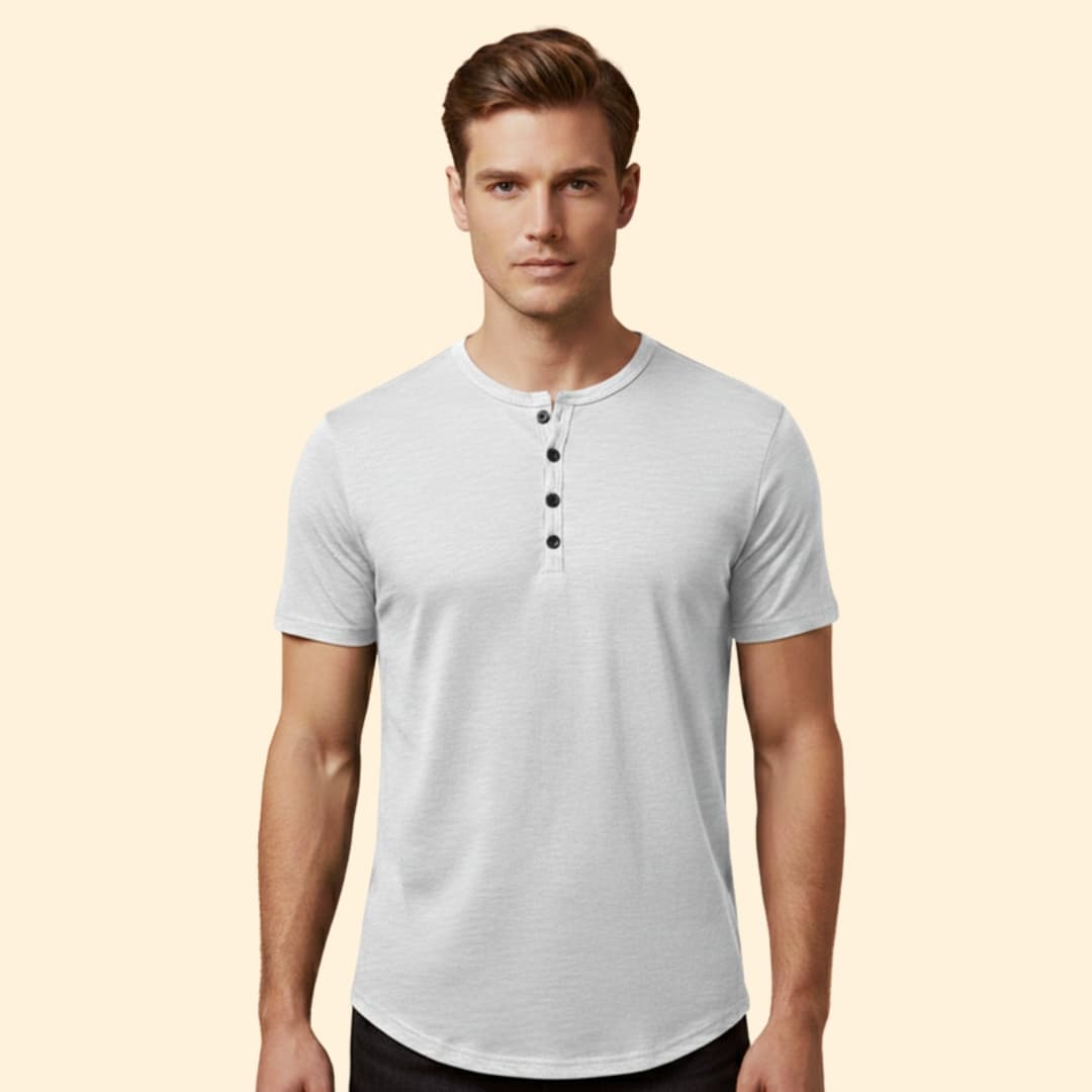 Men's Casual Henley Top