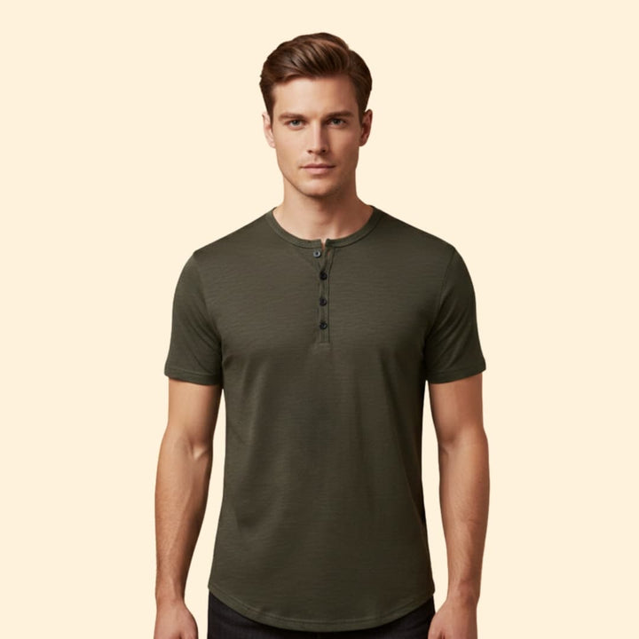 Men's Casual Henley Top