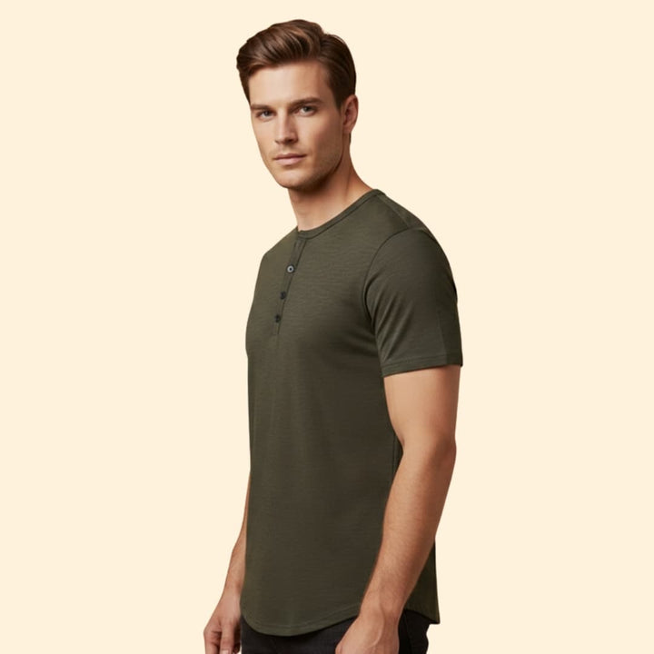 Men's Casual Henley Top