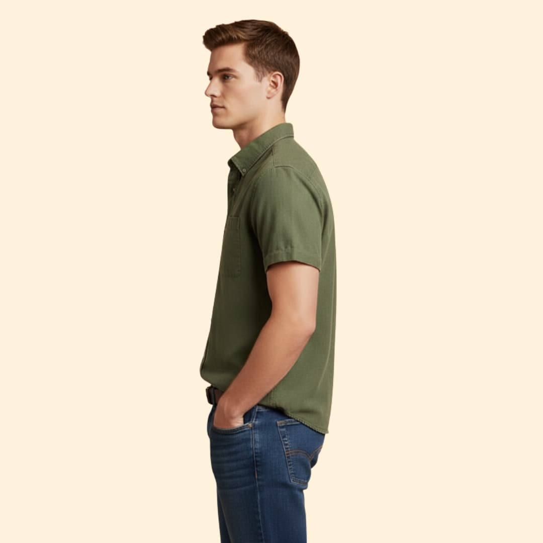 Men's Casual Short Sleeve Button-Down Shirt