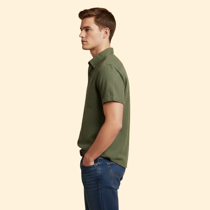 Men's Casual Short Sleeve Button-Down Shirt