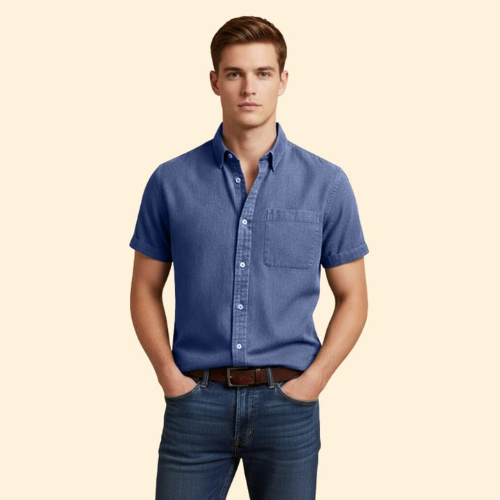 Men's Casual Short Sleeve Button-Down Shirt