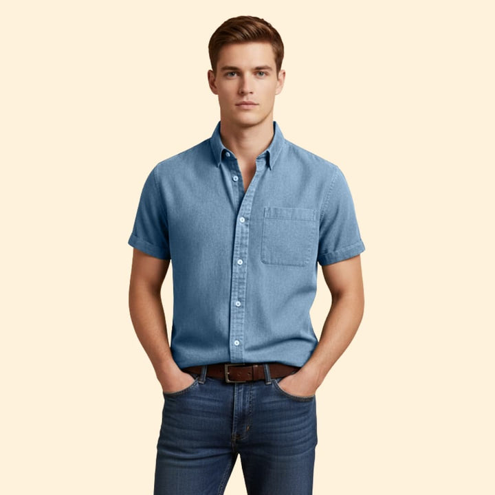 Men's Casual Short Sleeve Button-Down Shirt