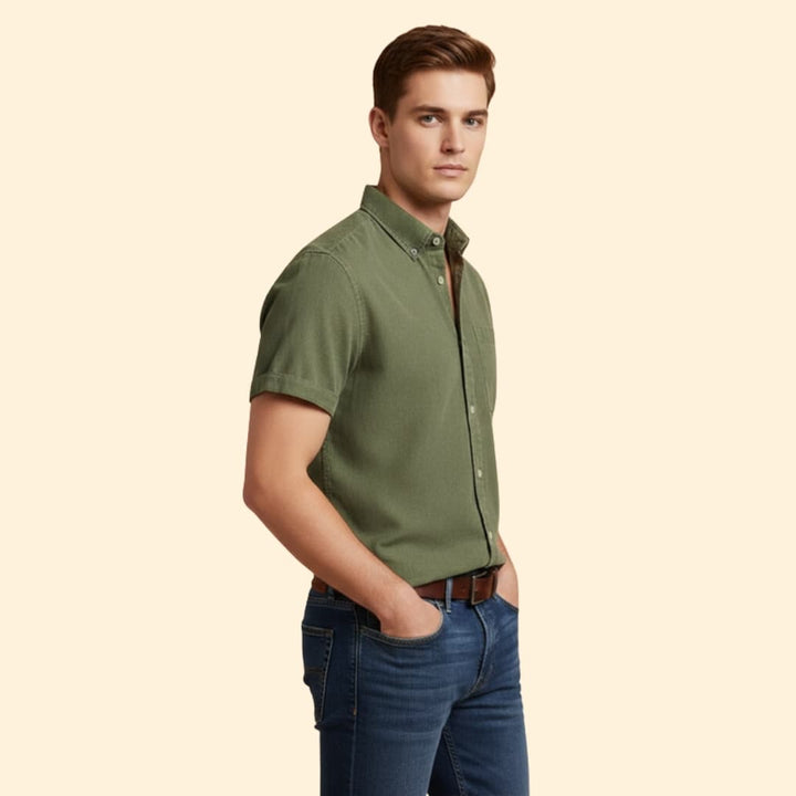 Men's Casual Short Sleeve Button-Down Shirt