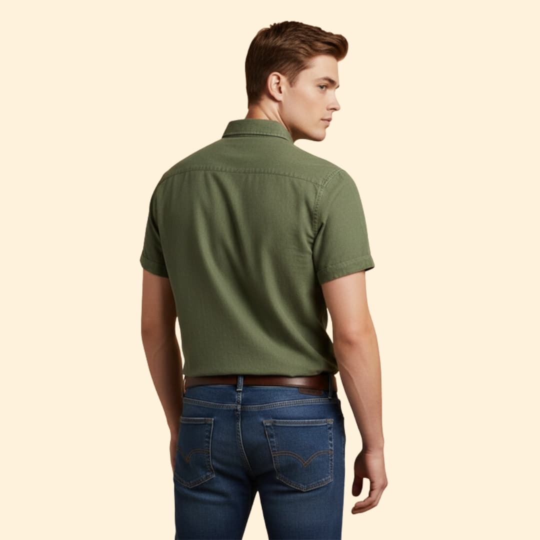 Men's Casual Short Sleeve Button-Down Shirt