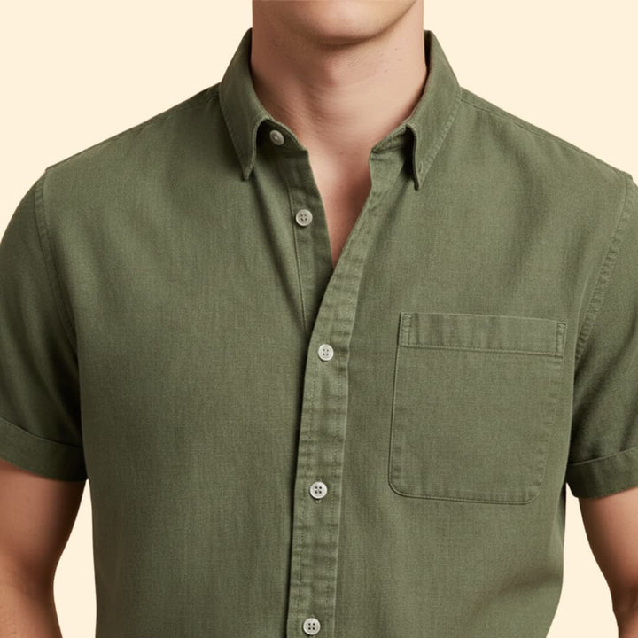Men's Casual Short Sleeve Button-Down Shirt