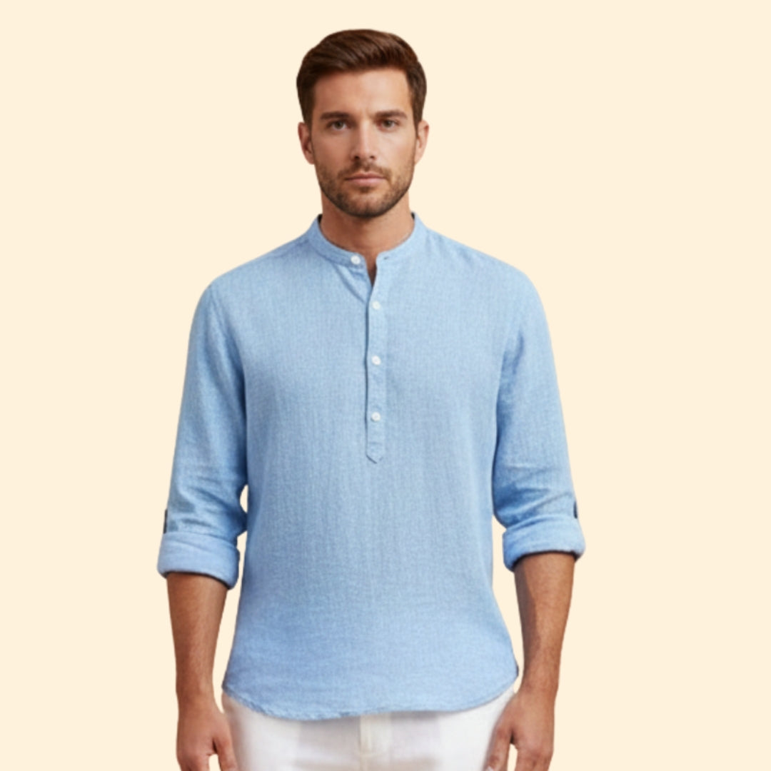 Men's Classic Henley Button-Up
