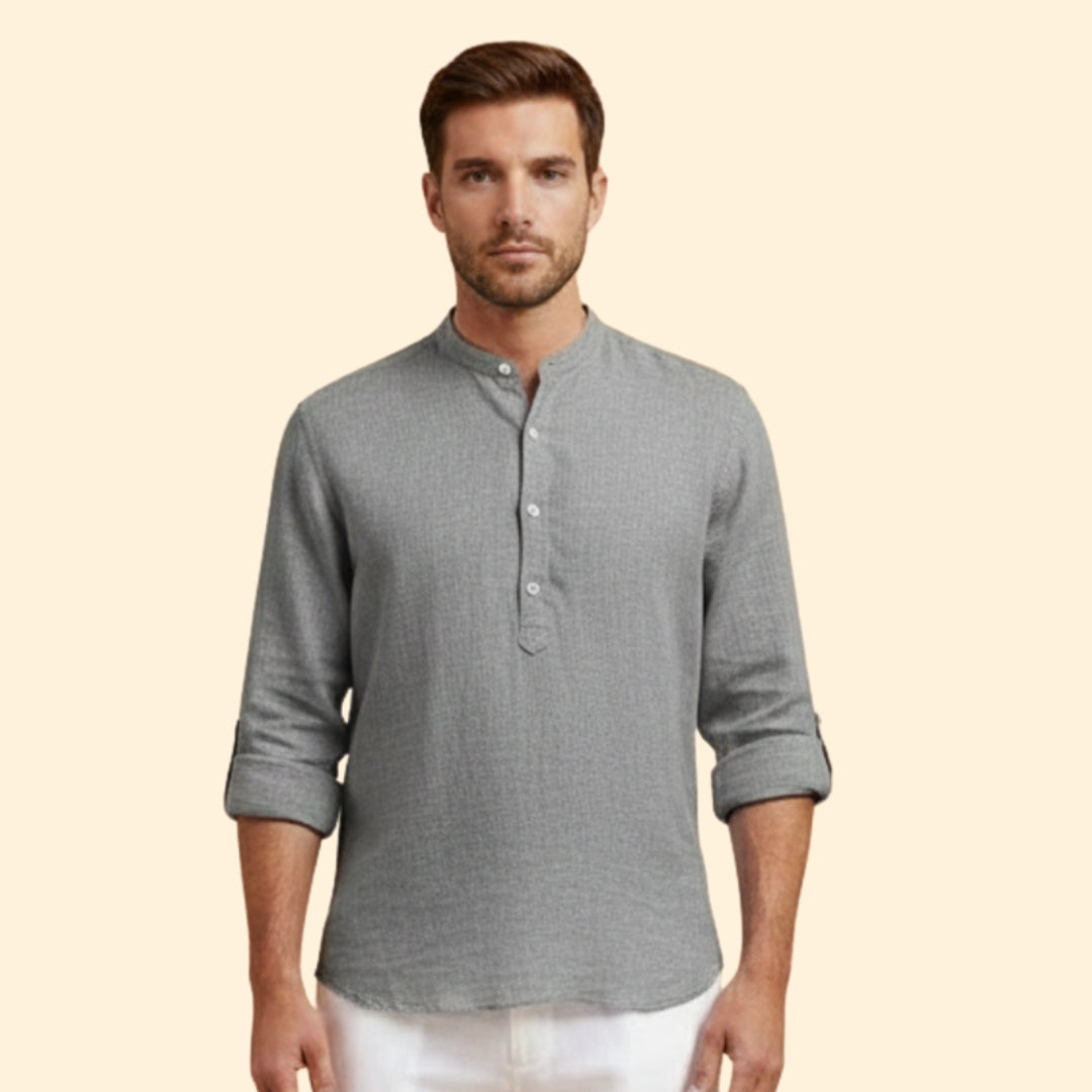 Men's Classic Henley Button-Up