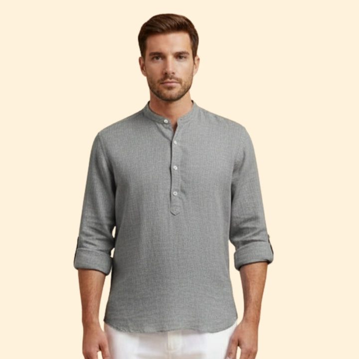 Men's Classic Henley Button-Up