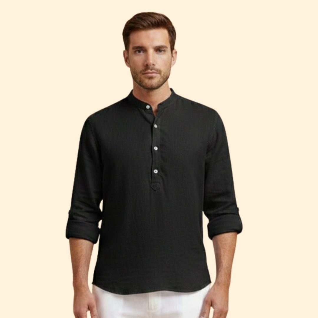 Men's Classic Henley Button-Up
