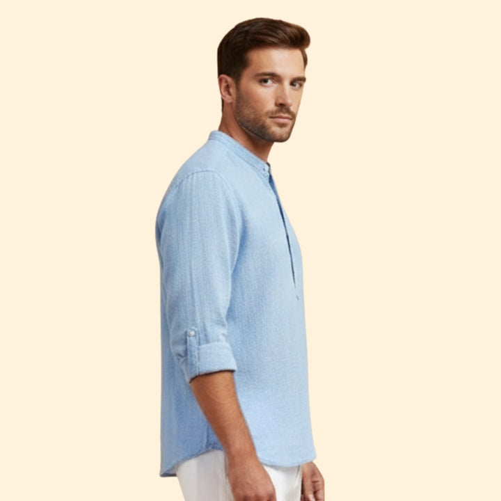 Men's Classic Henley Button-Up