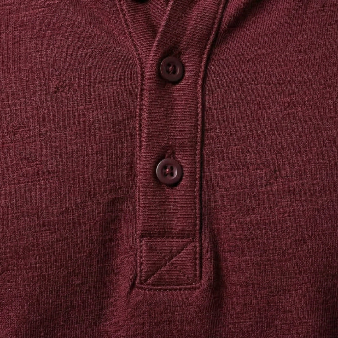 Men's Classic V-Neck Button T-shirt