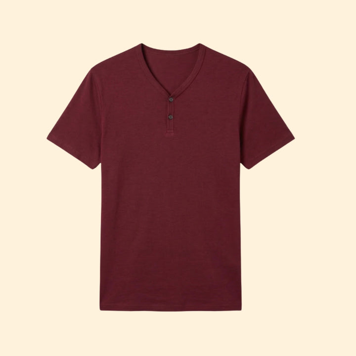 Men's Classic V-Neck Button T-shirt