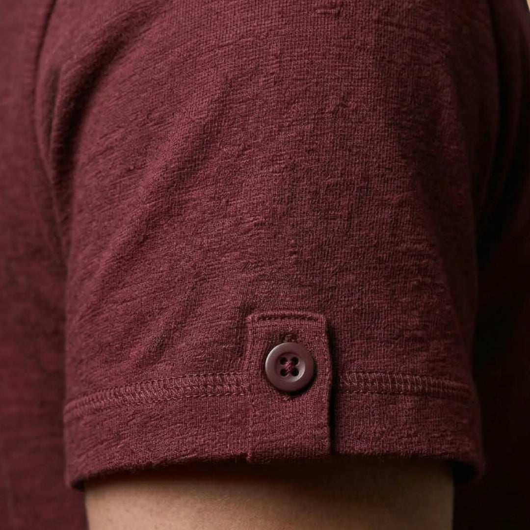 Men's Classic V-Neck Button T-shirt