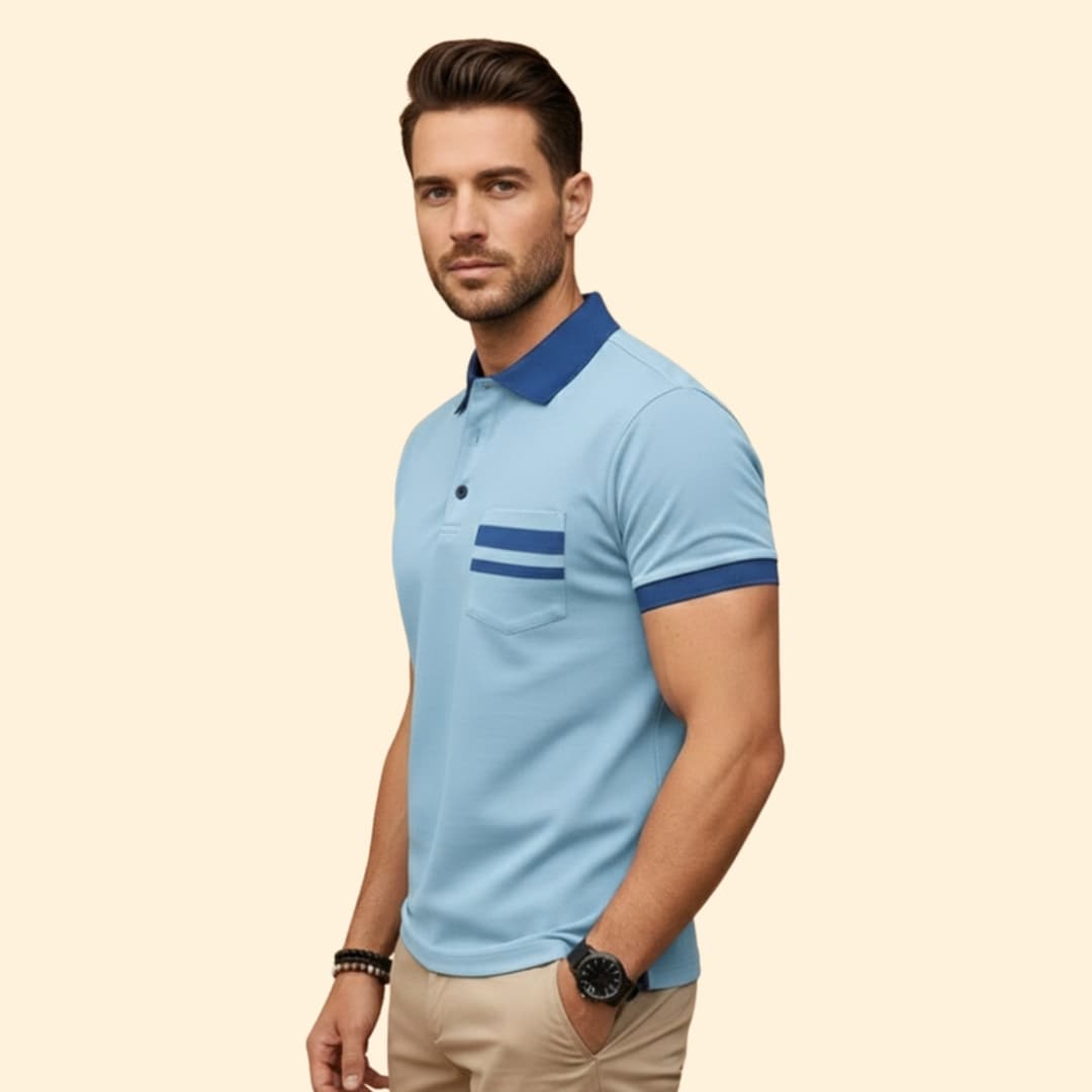 Men's Color-Block Polo Shirt
