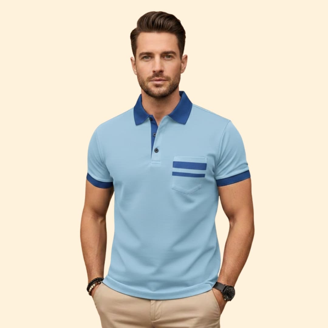 Men's Color-Block Polo Shirt