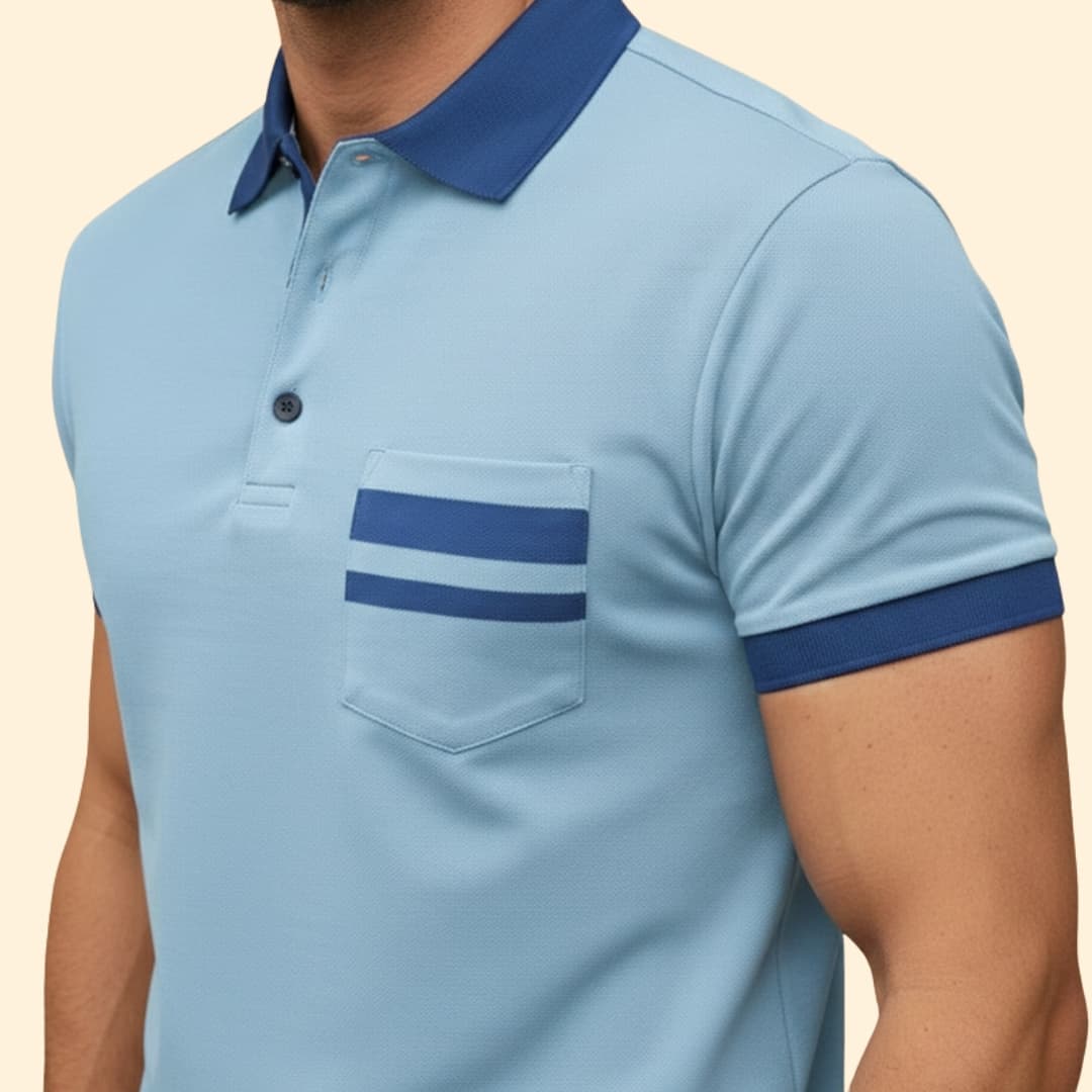 Men's Color-Block Polo Shirt