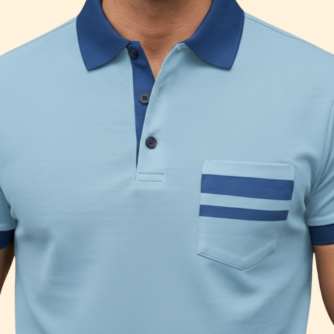 Men's Color-Block Polo Shirt