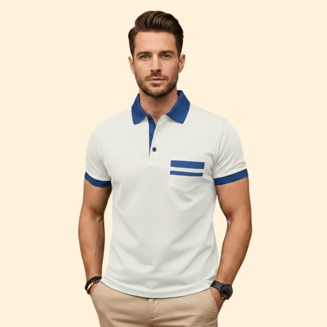 Men's Color-Block Polo Shirt