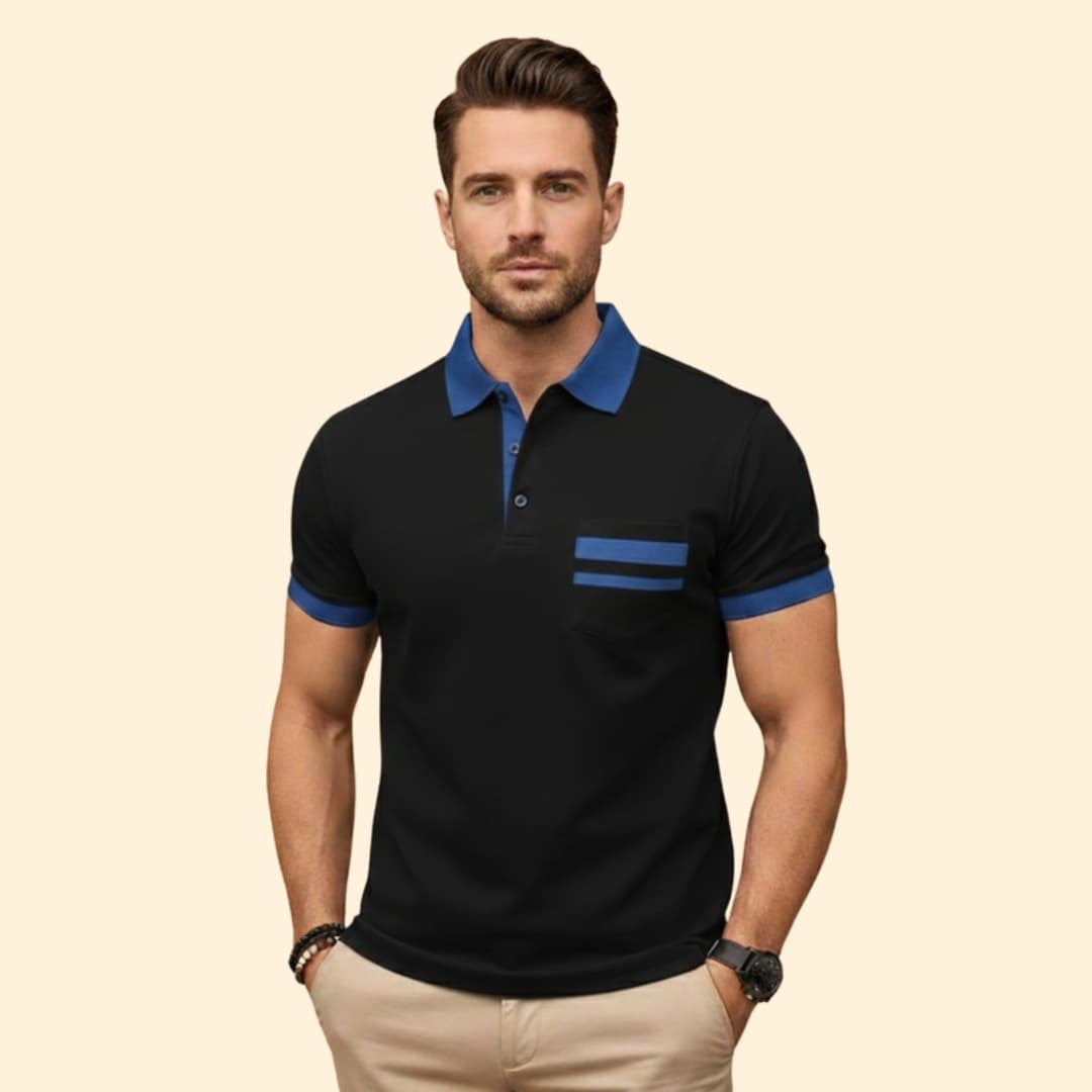 Men's Color-Block Polo Shirt