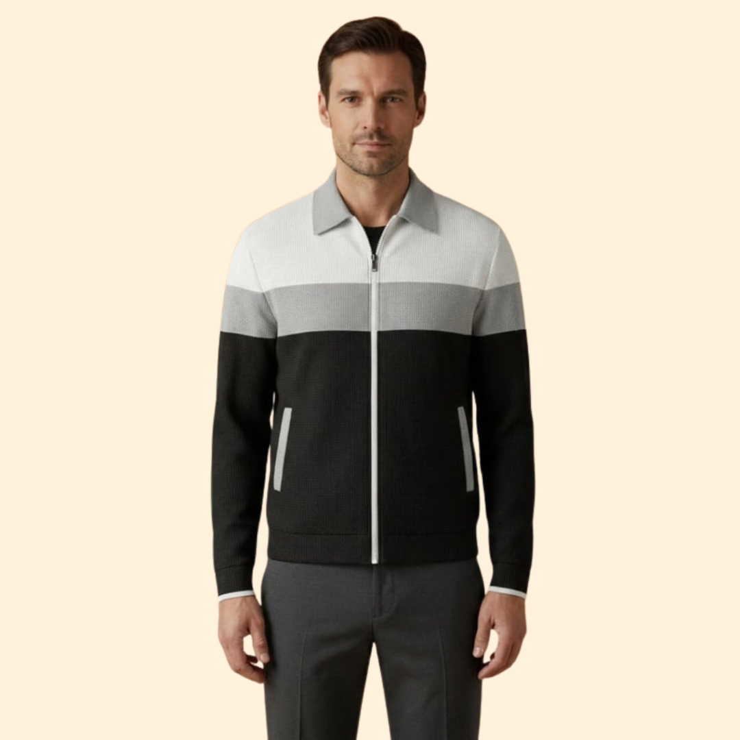 Men’s Contrast Stripe Bomber Jacket