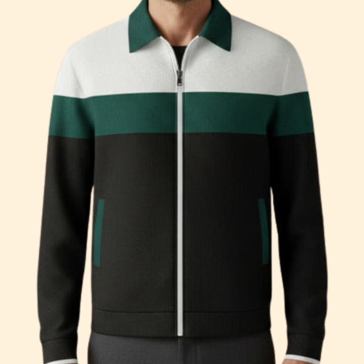 Men’s Contrast Stripe Bomber Jacket