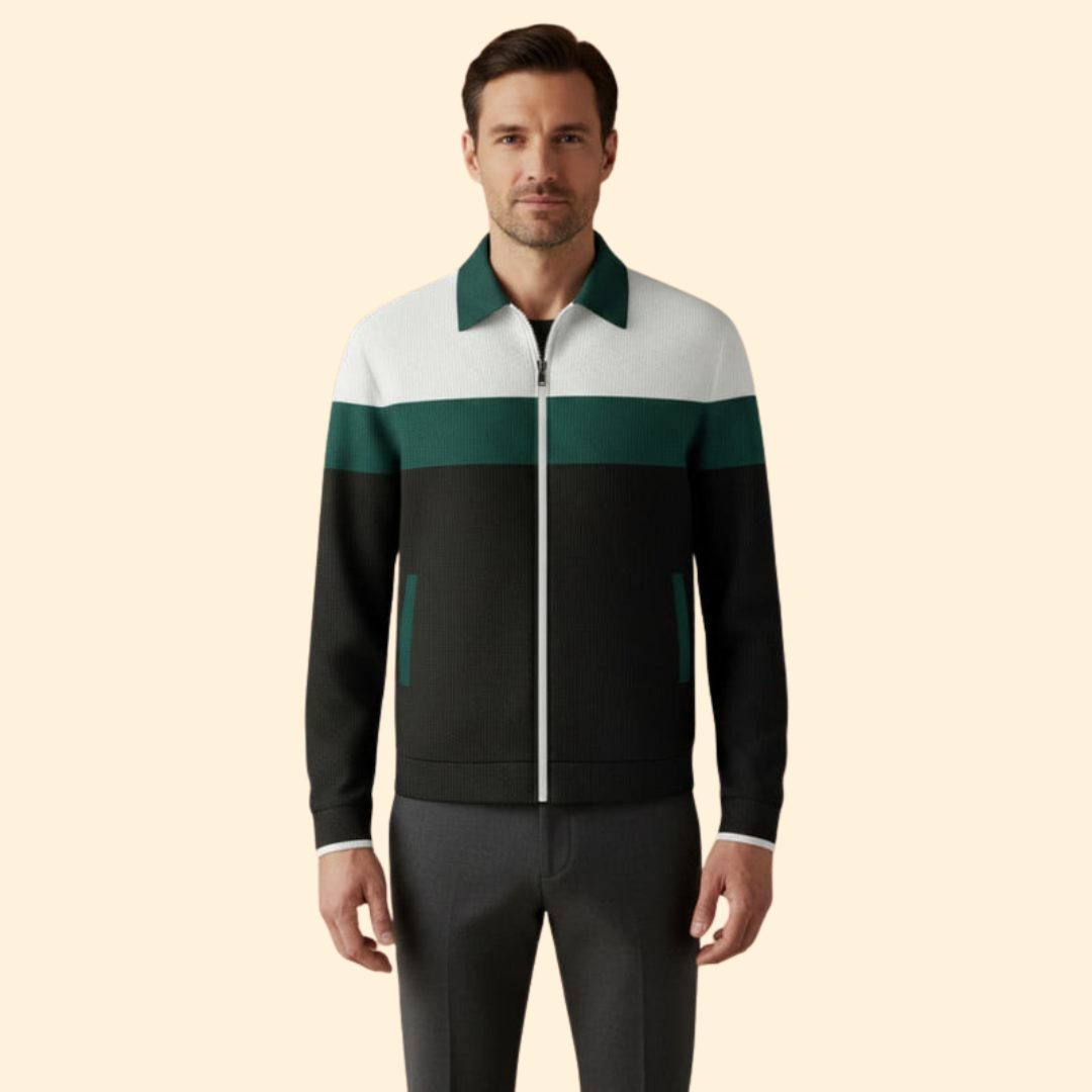 Men’s Contrast Stripe Bomber Jacket
