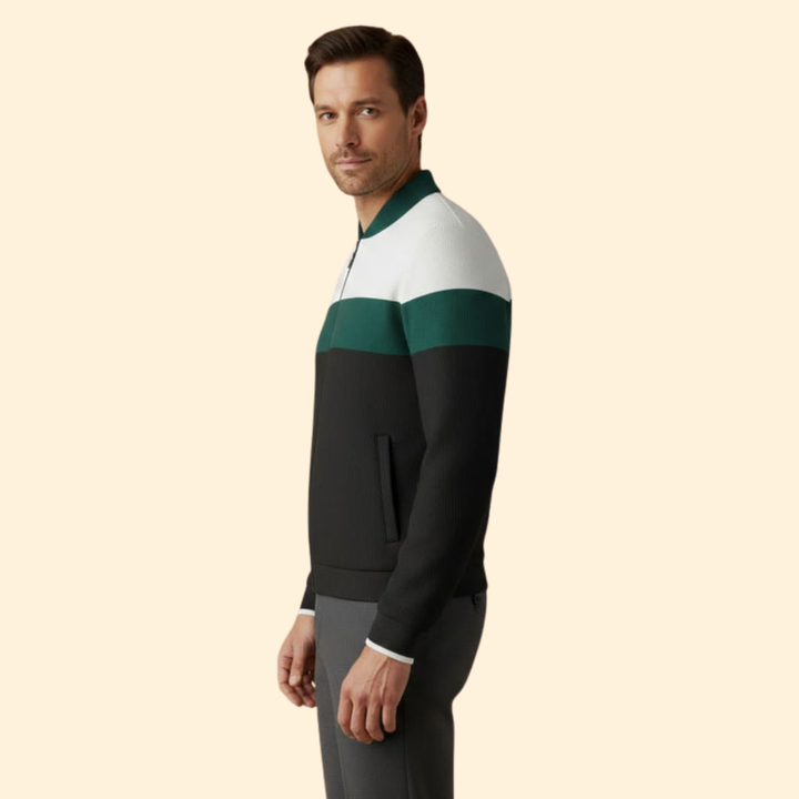 Men’s Contrast Stripe Bomber Jacket