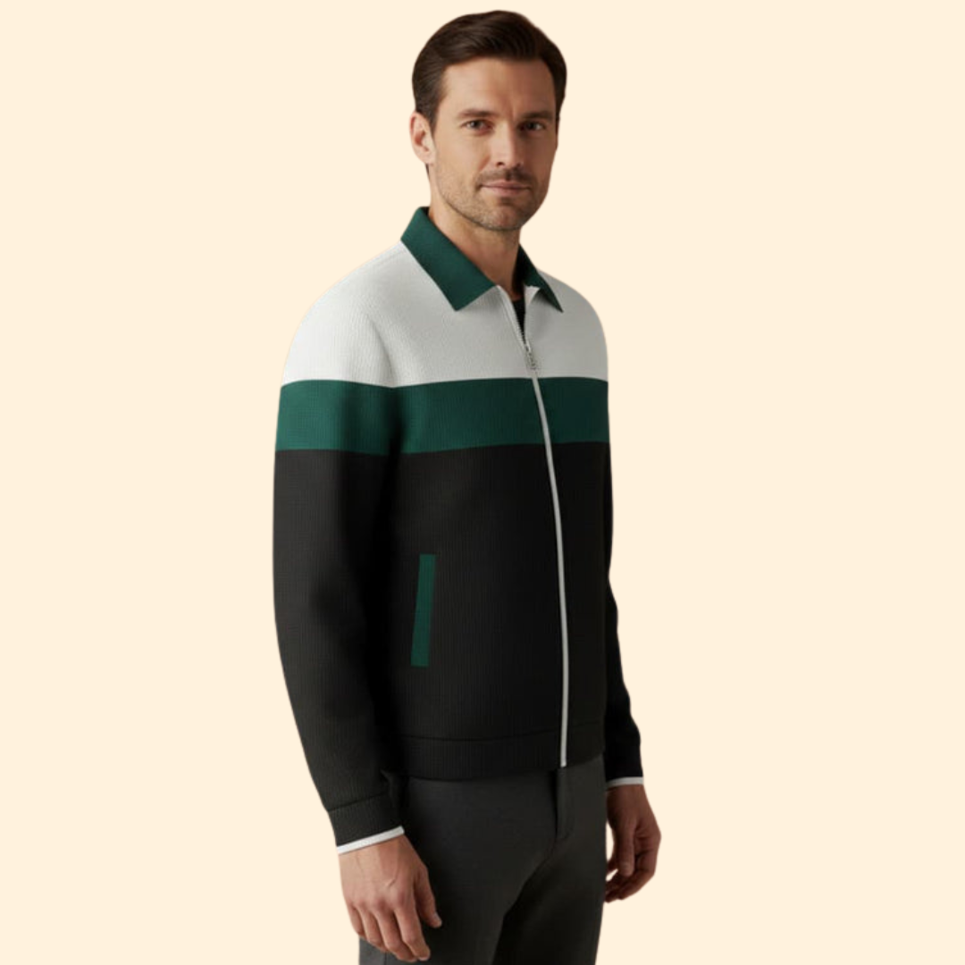 Men’s Contrast Stripe Bomber Jacket