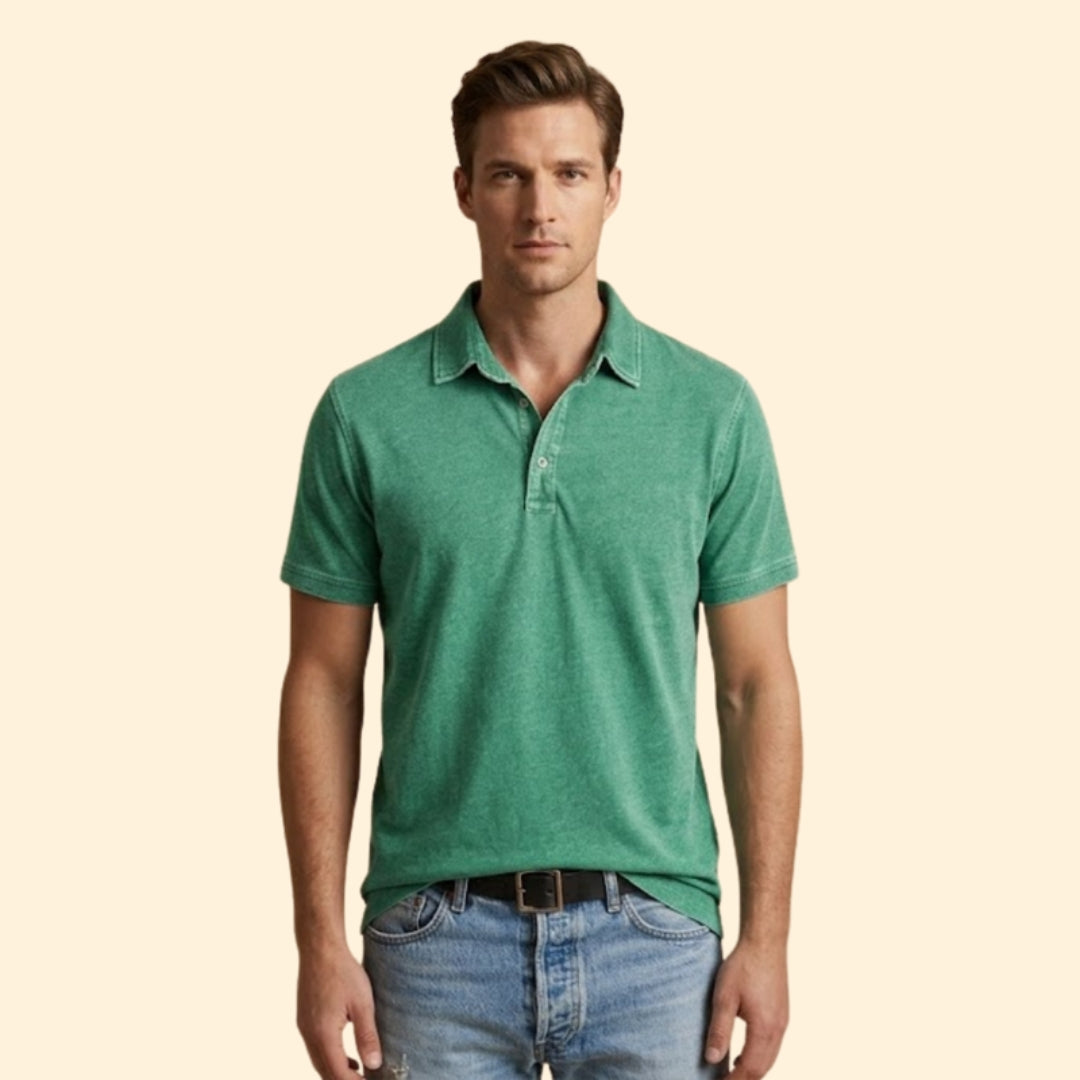 Men's Faded Cotton Polo