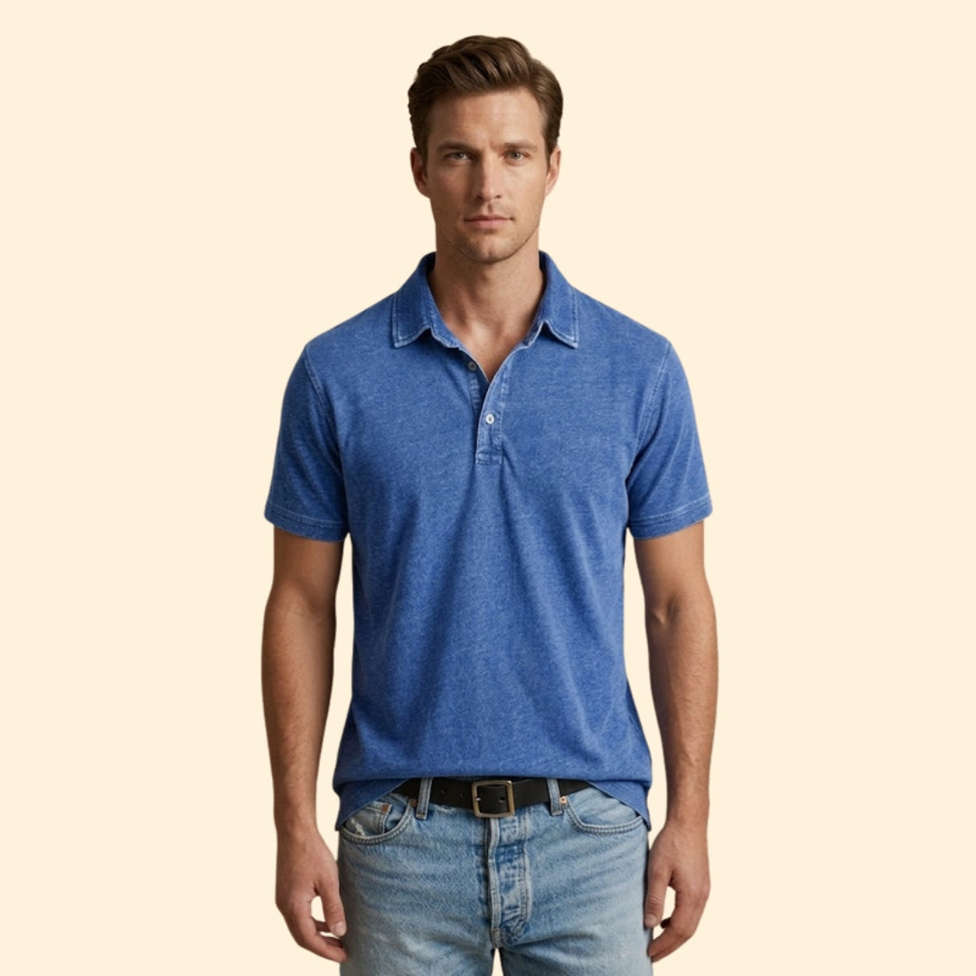 Men's Faded Cotton Polo